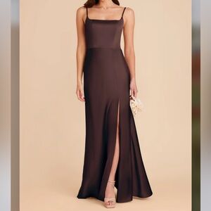 Birdy Grey Mai Matte Satin Dress in Espresso